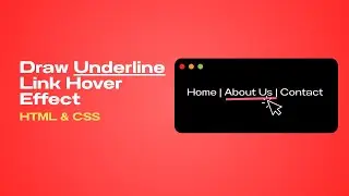 Draw Underline Link Hover Effect | CSS Menu Hover Effect