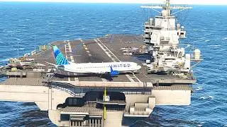 Impossible Takeoff?! Boeing 737 United's airlines vs Aircraft Carrier Flight Deck