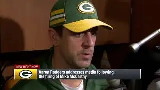 Aaron Rodgers addresses media following the firing of Mike McCarthy