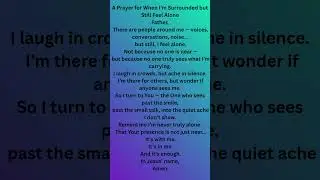 A Prayer for When I'm Surrounded but Still Feel Alone