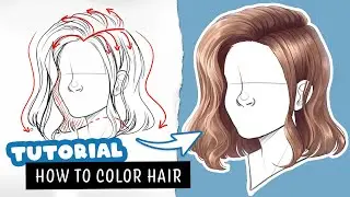🎓 How to color SEMI-REALISTIC hair ✒️ Digital Art Tutorial