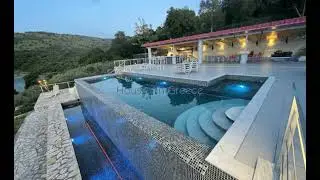 Majestic sea front villa with unrestricted view and direct access to the beach for sale near Lefkada