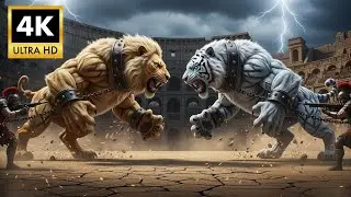 🦁⚔️ The Ancient White Lion Battles the White Tiger of Legends  Ultimate Wilderness Showdown