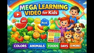 Mega Learning Video for Kids 🎨🐶🍎📅 | Colors, Animals, Foods & More #aigenerated #aishorts #moralstory