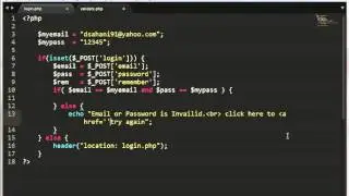Login form using session and cookie with remember me in php