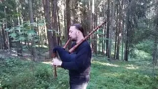 Latvian folk dance Mugurdancis  on bagpipes