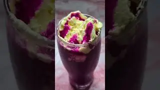 dragon fruit juice with ice cream😋 #dragonfruit #juice #icecream #colourfulljuice #homerecipe