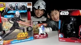 Star Wars Force Awakens: Игра Bop It для R2-D2, шлем Дарта Вейдера с функцией изменения голоса и световой меч инквизитора