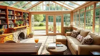 Sunny Cafe Fireplace Ambience &ndash; Cozy Morning with Warm Light & Relaxing Vibes