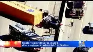 Mass Pike Crash: Tractor-Trailer Rollover In Grafton Briefly Shuts Down Highway