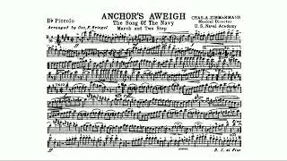 Anchors Aweigh March: D-flat Piccolo by Charles A. Zimmerman
