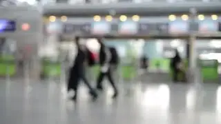 People Walking In An Airport Terminal Stock Video