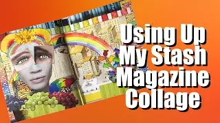 Using Up My Stash Rainbow Page - Magazine Collage Glue Book Art Journal