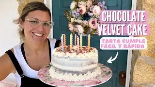 CHOCOLATE VELVET CAKE *Receta TARTA de CUMPLEAÑOS Fácil y Rápida*