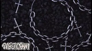 Chain Cross Dangle Plug Hoops / Earrings | UrbanBodyJewelry.com