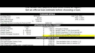 NH Housing - FHA worksheet for $235K house