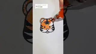 Coloring in a tiger #coloring #tiger #shorts