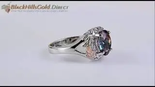Landstrom's&reg; Black Hills Gold on Silver Ring W/ 10X8mm Mystic Fire Topaz