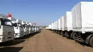 Un convoi ukrainien d'aide humanitaire est arriv&eacute; dans l'Est du pays