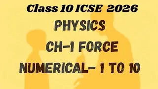 Class 10 ICSE Chapter- Force || Numerical 1 to 10 || Important numerical for practice||