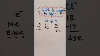 Which has larger size Chlorine or chloride ion #yourtutor #neetchemistry #shorts #jee