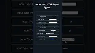 Important HTML Input Types #html5 #inputs #csstricks