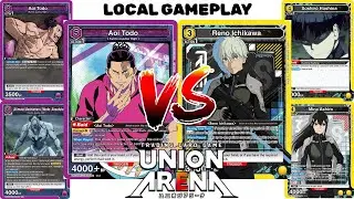 [Union Arena] Win a Box Gameplay &ndash; Purple Todo vs Yellow Mina and Reno | Round 1 (10/29/25)