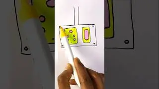 Plug 🔌 socket with switch 📴 drawing easy for kids #shorts #ytshorts #drawing #art #kidsart