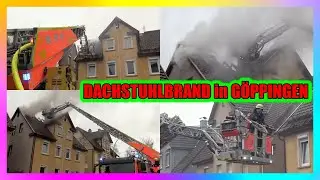 🔥 DACHSTUHLBRAND durch OBERLEITUNG 🔥 Drehleiter Feuerwehr 🚒 Göppingen im Einsatz 🚒