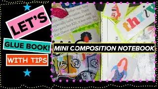 Let's Glue Book with TIPS! How I find my own STYLE in my mini composition notebook journal Jan 2026📓