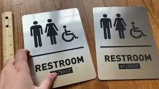 Review Restroom unisex gender neutral accessible bathroom signs placards #bathroom #productreview