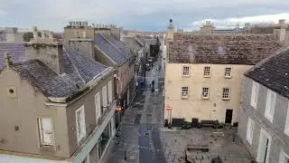Drone Footage of Broad Street, Kirkwall, Orkney Islands, Scotland, UK