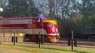 The Texas state railroad Palestine Tx 11/23/25 the polar express train arrives at the station