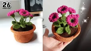 Crochet Flower in a Pot 🪴Beautiful Home decoration idea 💡