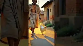 The hen saved the farmer's life,mz😭 #ai #story #kisan #chicken