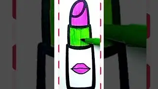 Makeup kit, lipstick drawing, #shortvideo #howtocoloring #learningcode #short,