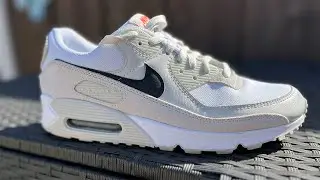 Nike Air Max 90 White/Black/Light Bone/Team Orange