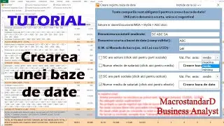MacrostandarD Business Analyst: Tutorial creare baze de date pentru analiza financiara