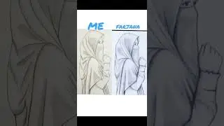 A Girl with hijab - Pencil sketch - Drawing tutorial #youtub shorts #drawing shorts