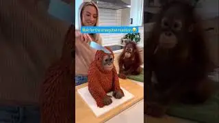 This orangu attack is Insane 😂 #orangutan #jumpscare #ai #hyperrealisticcake #shorts