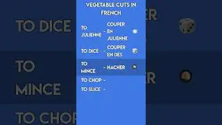 French Culinary Arts: Vegetable Cutting Techniques! 🔪 Kitchen Vocabulary