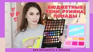 Лучшая бюджетная косметичка новичка //  Тени, помады, румяна, бронзеры