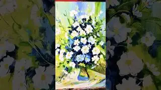 Flower painting 🌺 #art #artsy #locus #new #how #flowers #flowerpainting #oil #oilpainting