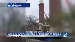 WATCH: Video shows clock from Purdue bell tower crashing to ground