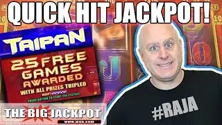 🔥25 FREE GAMES! 🔥Quick Hit Jackpot on Taipan Slots | Brian Christopher Slot Challenge