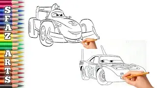 Cars Movie by World Disney | How to Draw Racing Car | Easy to Draw and Paint Cars for Kids #disney 