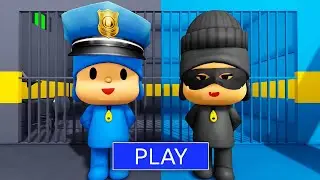 POCOYO POLICE VS THIEF PRISON RUN! (Obby) #roblox #scaryobby 