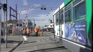 Glenhuntly Rail Square and Trams with Catch Points - Last day of Operational Catch Points.