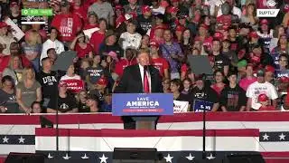 Donald Trump speaks to supporters at a massive rally in Iowa