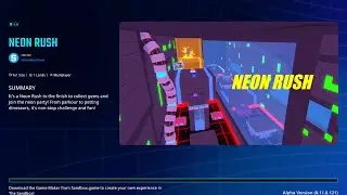 🚀 The Sandbox Alpha Season 5 - Neon Rush | All Quests & Parkour Walkthrough 🎮🌆